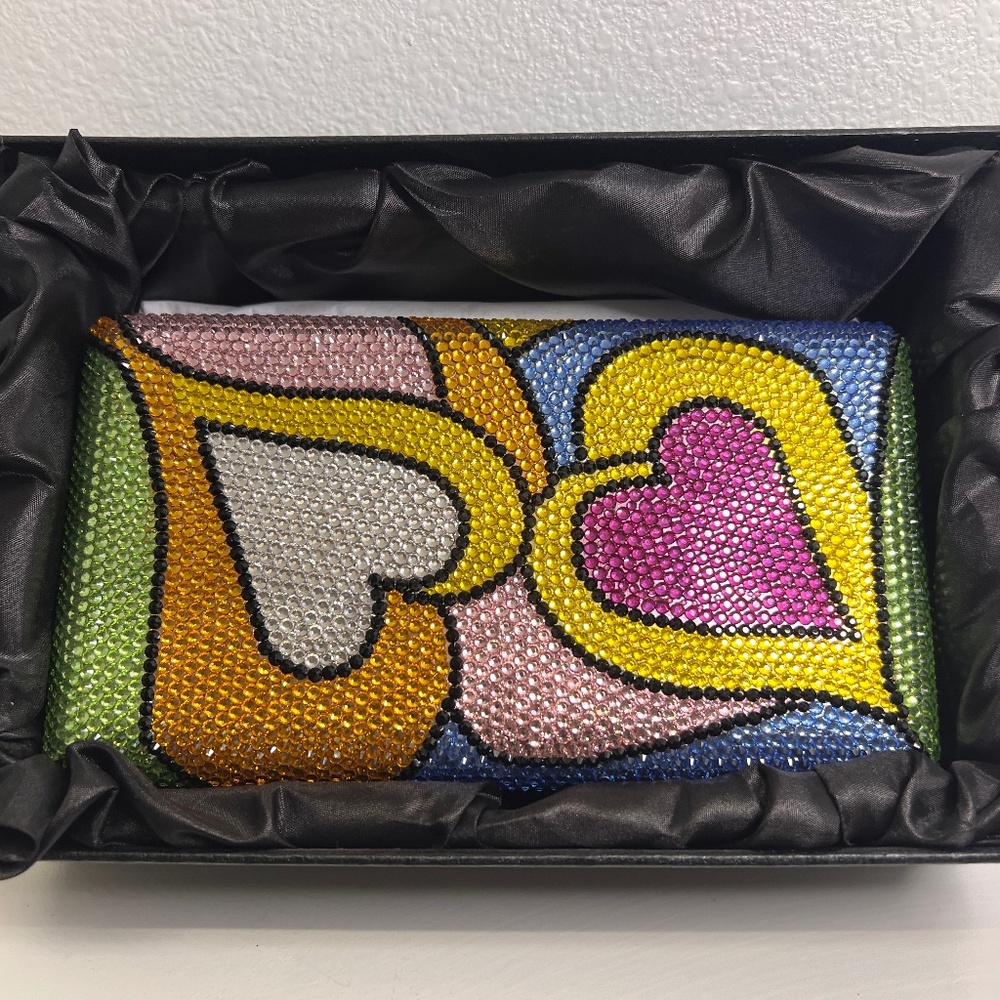 Christal Couture beaded purse/clutch with hearts